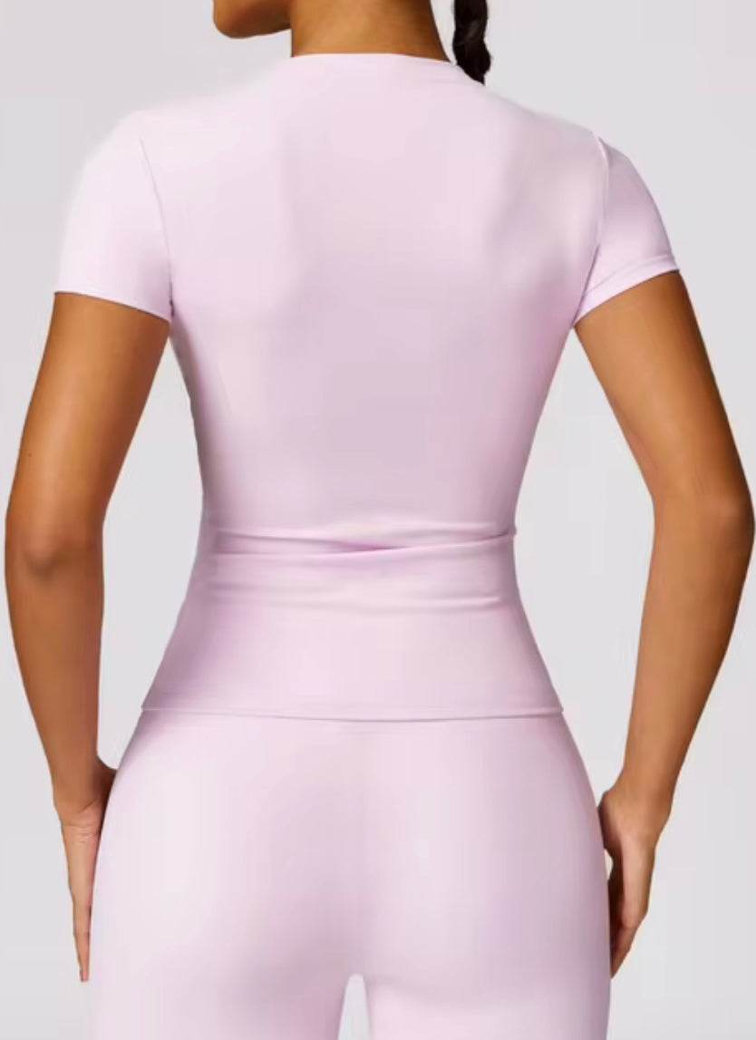 Women Pink Running Sports T Shirt