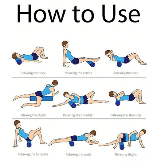 Pink Yoga Foam Roller for Back Pilates Exercise Massager