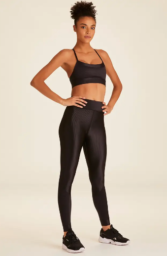 Raya Rib Tight Black Shiny Leggings