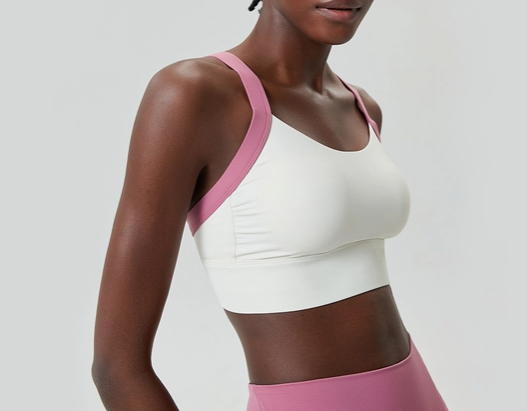 Full Coverage with Wide Straps Contrast Colour Sports Bra